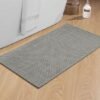 Unyqoos® Stijlvolle Antislip Badkamermat met Rubberen Achterkant 43 x 81 cm Lichtgrijs