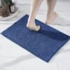 Unyqoos® Antislip Badmat van Chenille voor Douche en Badkamer, Wasbaar en Combineerbaar, Blauw, 40x60 cm