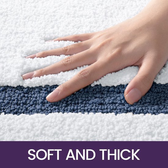 Unyqoos® Ovale antislip badmat in blauw voor badkamer en toilet decoratie