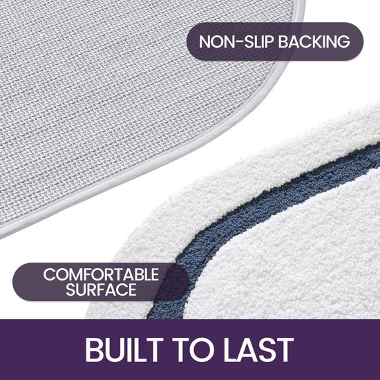 Unyqoos® Ovale antislip badmat in blauw voor badkamer en toilet decoratie