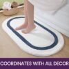 Unyqoos® Ovale antislip badmat in blauw voor badkamer en toilet decoratie