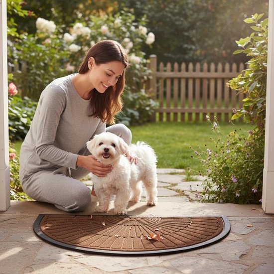 Unyqoos® Halfronde antislip deurmat voor binnen en buiten met eenvoudig onderhoud