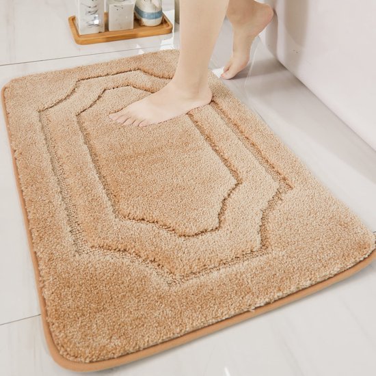 Unyqoos® Zachte en Antislip Badmat voor Douche, Bad en Toilet - Waterabsorberend en Wasbaar, Beige, 50 x 80 cm