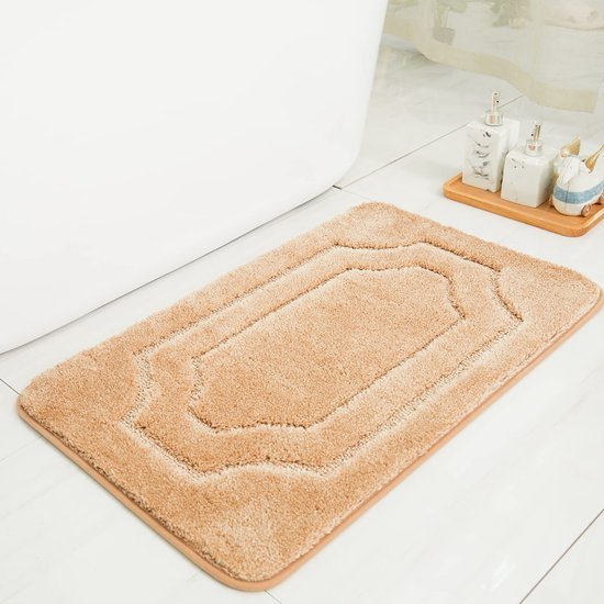 Unyqoos® Zachte en Antislip Badmat voor Douche, Bad en Toilet - Waterabsorberend en Wasbaar, Beige, 50 x 80 cm