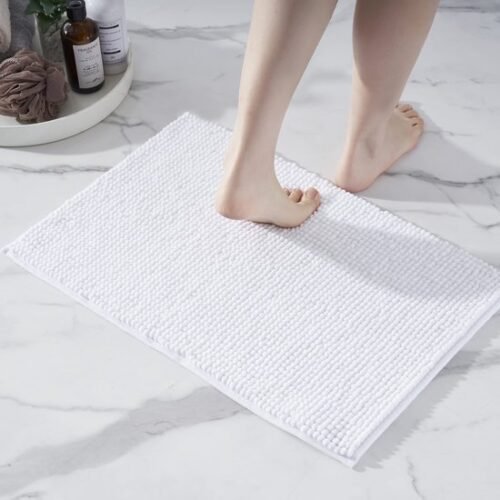 550x550-22683.jpg Unyqoos® Ultrazachte Antislip Chenille Badmat voor Douche en Badkamer, Wasbaar, 40 x 60 cm, Wit
