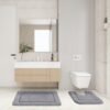 Unyqoos® Grijze badmatten set van microvezel met antislip en sneldrogende eigenschappen