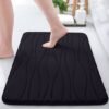 Unyqoos® Zwarte absorberende antislip badmat van traagschuim voor badkamercomfort