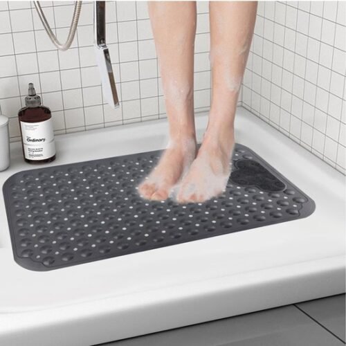 Unyqoos® Grijze antislip douchemat met massagefunctie en afvoergaten 40x70 cm
