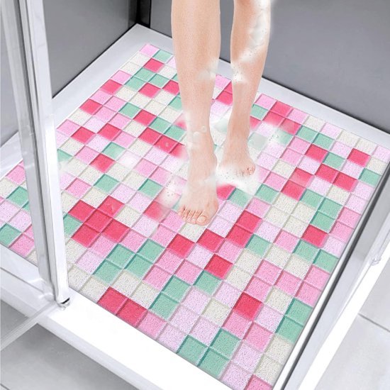 Unyqoos® Antislip Douchemat met Sneldrogend Luffa Oppervlak voor Veilig Douchen