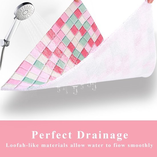 Unyqoos® Antislip Douchemat met Sneldrogend Luffa Oppervlak voor Veilig Douchen