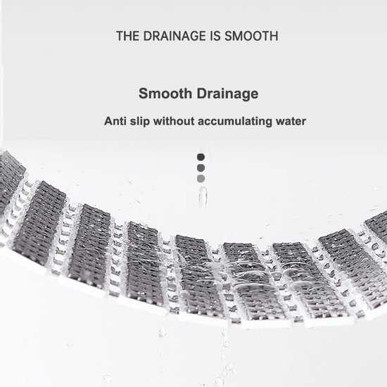 Unyqoos® Zwarte antislip badmat met voetmassage en afvoergat voor douche en badkuip