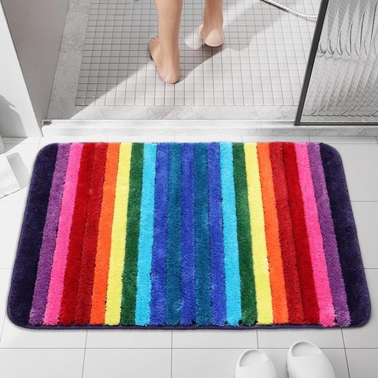 Unyqoos® Zachte en Kleurige Regenboog Badmat voor Stijlvol en Veilig Badkamercomfort