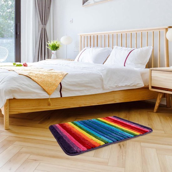 Unyqoos® Zachte en Kleurige Regenboog Badmat voor Stijlvol en Veilig Badkamercomfort