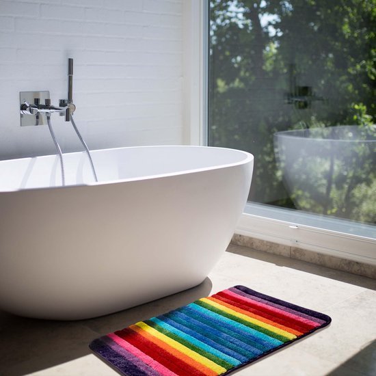 Unyqoos® Zachte en Kleurige Regenboog Badmat voor Stijlvol en Veilig Badkamercomfort