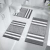 Unyqoos® Twee Rechthoekige Badmatten en Toiletmatset met Luxe Hoogpolig Comfort voor Badkamer