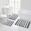 Unyqoos® Twee Rechthoekige Badmatten en Toiletmatset met Luxe Hoogpolig Comfort voor Badkamer