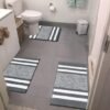 Unyqoos® Twee Rechthoekige Badmatten en Toiletmatset met Luxe Hoogpolig Comfort voor Badkamer