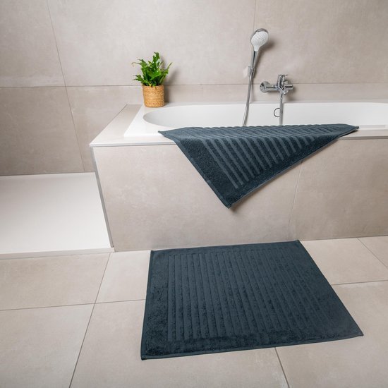 Unyqoos® Set van Twee Luxe Katoenen Douchematten voor Comfort en Absorptie in de Badkamer