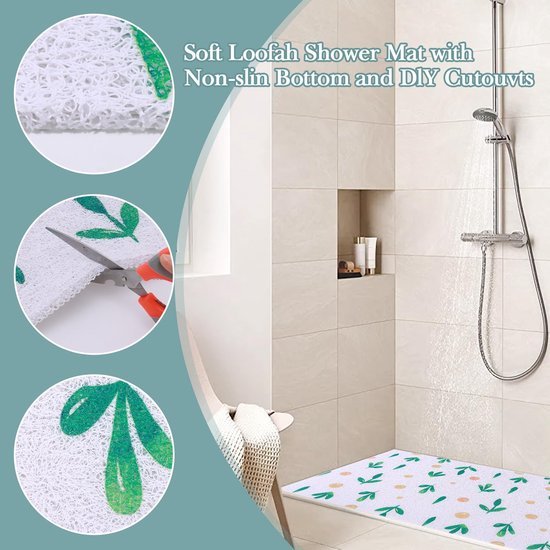 Unyqoos® Antislip douchemat met zachte massage en sneldrogend ontwerp voor natte ruimtes