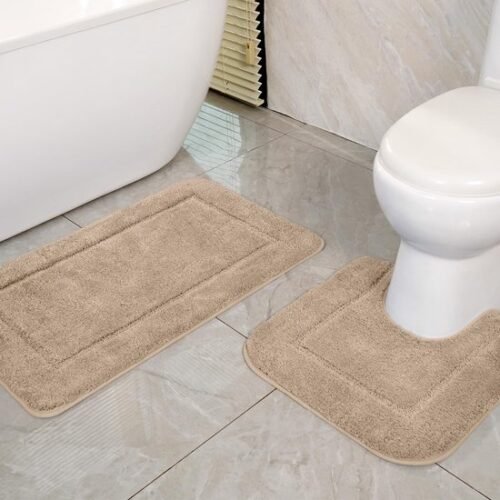 550x550-22834.jpg Unyqoos® Zachte en Absorberende Badmatset met Antislip voor Badkamer en Toilet
