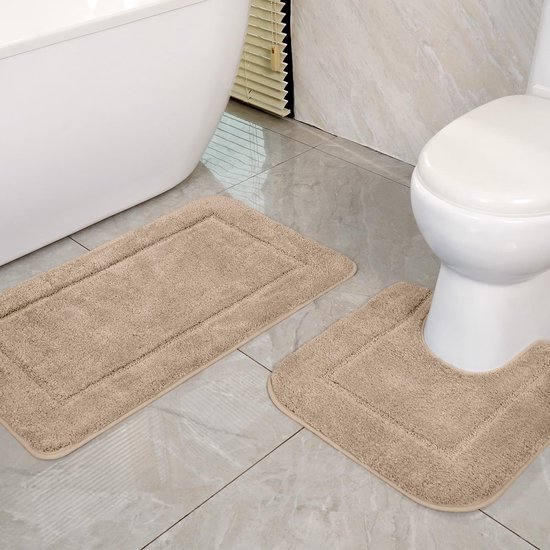 550x550-22834.jpg Unyqoos® Zachte en Absorberende Badmatset met Antislip voor Badkamer en Toilet