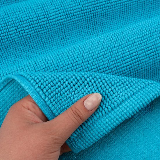 Unyqoos® Zachte en Absorberende Badmat van 100% Katoen voor de Badkamer, Antislip en Wasbaar in Turquoise
