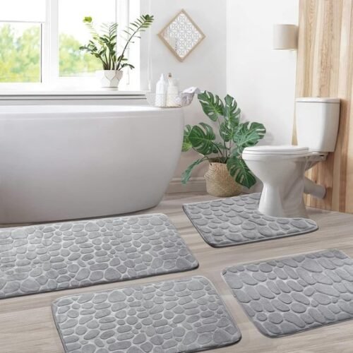 550x550-22857.jpg Unyqoos® Deluxe 4-delige Badmatset met Antislip en Wasbare Traagschuim Comfort in Diverse Maten