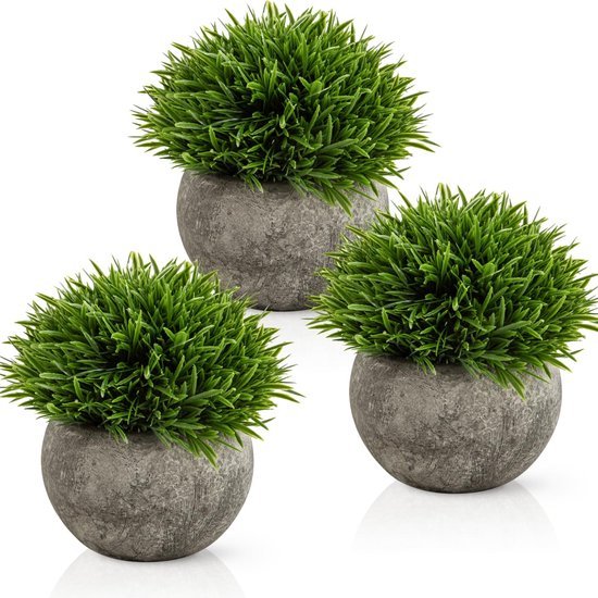 Unyqoos® Set van 3 levensechte decoratieve planten in potten voor elk interieur