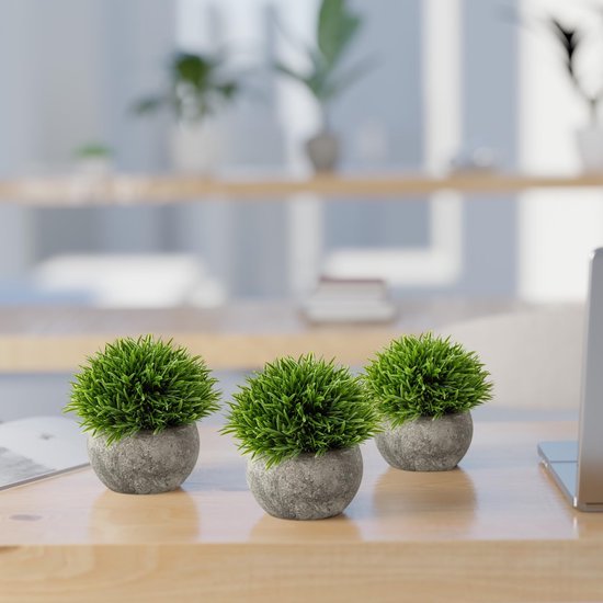 Unyqoos® Set van 3 levensechte decoratieve planten in potten voor elk interieur