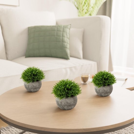 Unyqoos® Set van 3 levensechte decoratieve planten in potten voor elk interieur