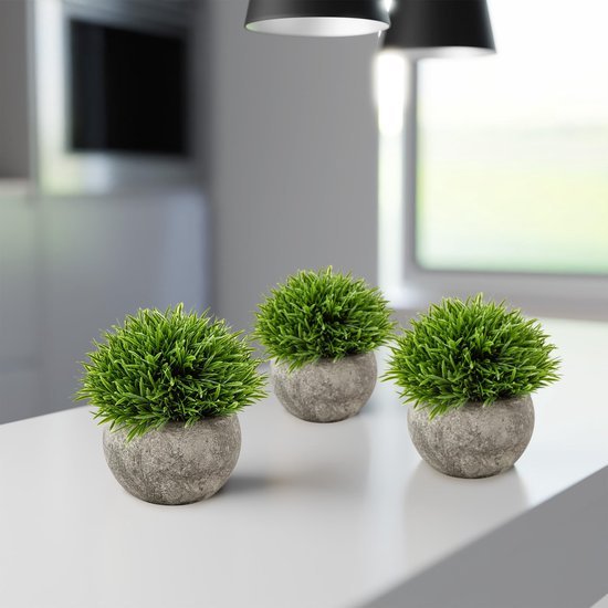 Unyqoos® Set van 3 levensechte decoratieve planten in potten voor elk interieur