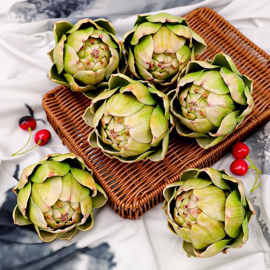 550x550-22879.jpg Unyqoos® Set van 6 Realistische Kunstmatige Artisjokken voor Decoratie en Styling