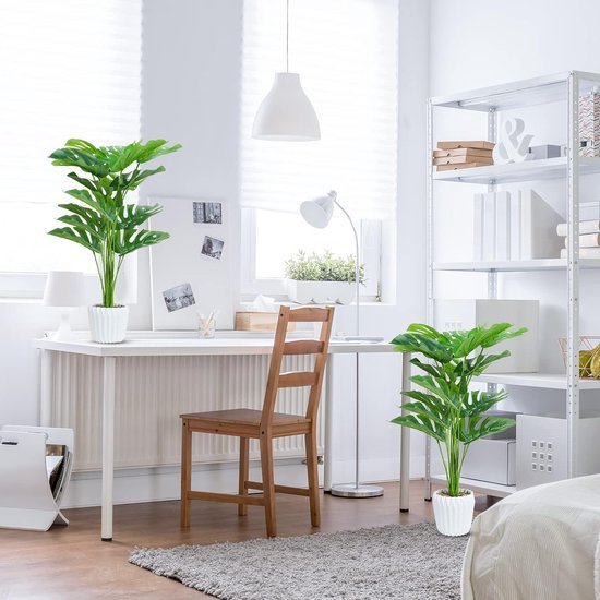 550x550-22898.jpg Unyqoos® Set van twee decoratieve kunstplanten Monstera met verstelbare bladeren en pot