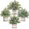 550x550-22917.jpg Unyqoos® Set van vier decoratieve kunstplanten in grijze pot voor elke ruimte, grijs, 23 cm, 4 stuks