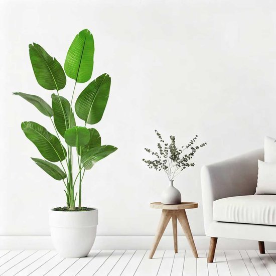 Unyqoos® Grote decoratieve kunstplant met realistische bladeren voor binnenruimtes