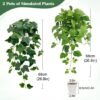 Unyqoos® Set van drie decoratieve kunsthangplanten met pot voor binnen en buiten