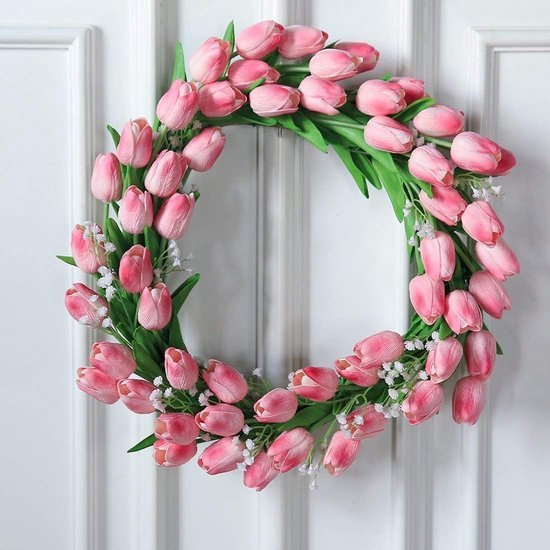 550x550-23000.jpg Unyqoos® Set van 15 Kunsttulpen met Keramische Vaas voor Decoratie en Sfeer