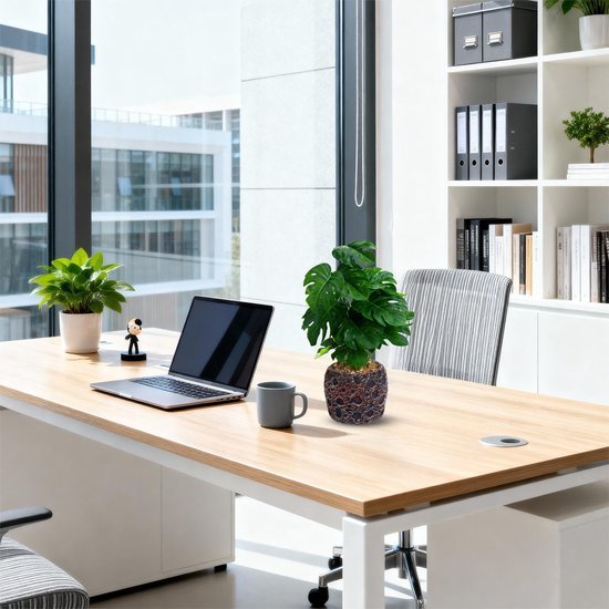 Unyqoos® Decoratieve kunstplant Monstera met stenen pot voor huisdecoratie