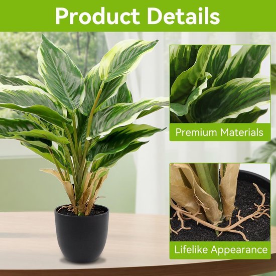 550x550-23043.jpg Unyqoos® Set van Twee Realistische Kunstplanten in Pot voor Diverse Binnenruimtes