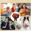 Unyqoos® Prachtig Boeket van Rode Kunstrozen met Glitters en Vlinderdecoratie
