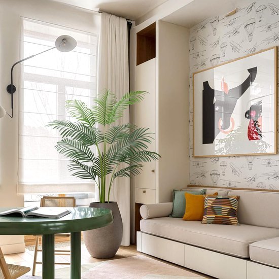 Unyqoos® Levensechte kunstpalm van 160 cm voor stijlvol interieur en exterieur