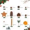 Unyqoos® Complete set voor kerstdecoratie met natuurlijke materialen en kunsttakken
