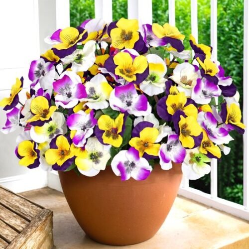 Unyqoos® Realistische kunstbloemen voor binnen en buiten in levendige gele en witte tinten