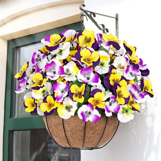 Unyqoos® Realistische kunstbloemen voor binnen en buiten in levendige gele en witte tinten