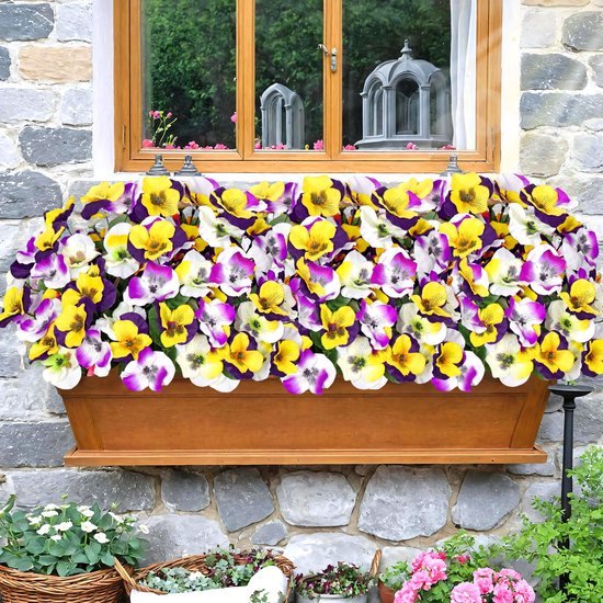 Unyqoos® Realistische kunstbloemen voor binnen en buiten in levendige gele en witte tinten
