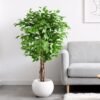Unyqoos® Levensechte grote kunstficusboom met natuurlijke houten stammen voor elke ruimte
