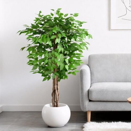 Unyqoos® Levensechte grote kunstficusboom met natuurlijke houten stammen voor elke ruimte