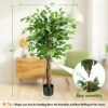 Unyqoos® Levensechte grote kunstficusboom met natuurlijke houten stammen voor elke ruimte