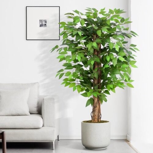 Unyqoos® Grote levensechte kunstficusboom voor interieur en exterieur decoratie, groente,120cm