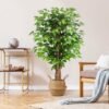 Unyqoos® Grote levensechte kunstficusboom voor interieur en exterieur decoratie, groente,120cm